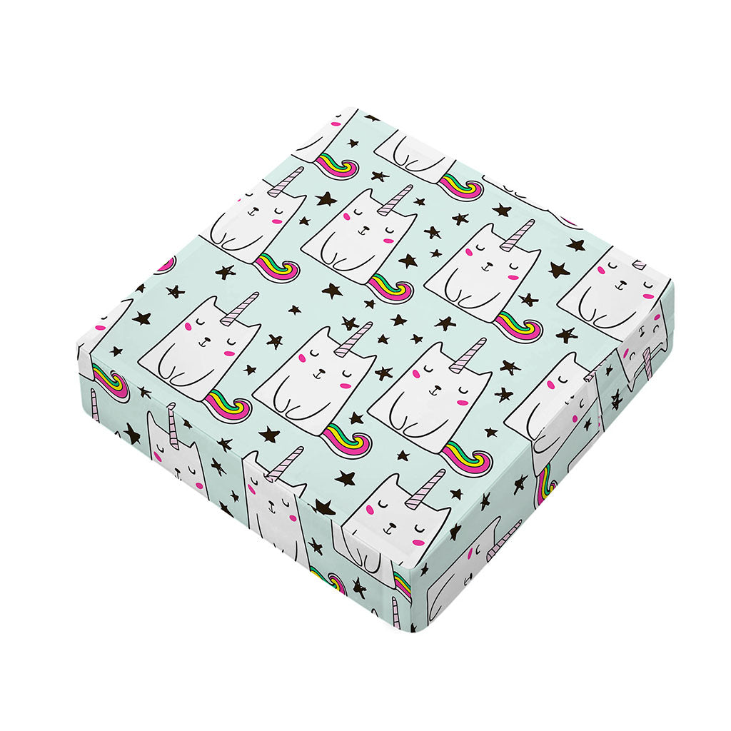 Cute Unicorn Cat Pattern Print Outdoor Seat Cushion Cover