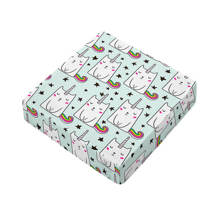 Cute Unicorn Cat Pattern Print Outdoor Seat Cushion Cover