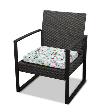 Cute Unicorn Cat Pattern Print Outdoor Seat Cushion Cover