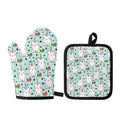 Cute Unicorn Cat Pattern Print Oven Mitt And Pot Holder Set