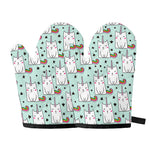 Cute Unicorn Cat Pattern Print Oven Mitts