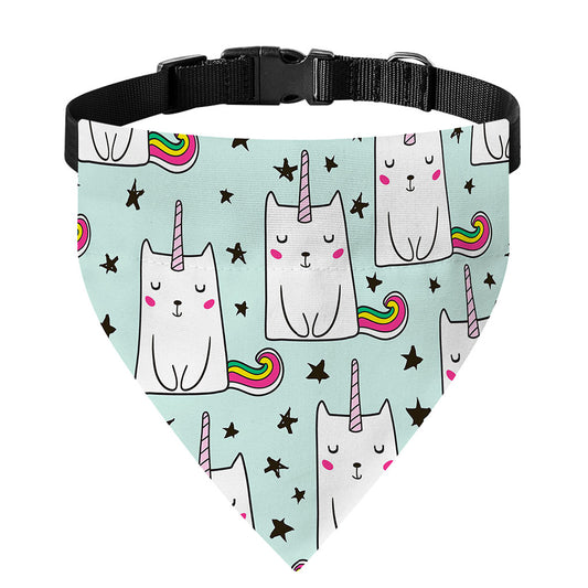 Cute Unicorn Cat Pattern Print Over The Collar Dog Bandana