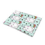 Cute Unicorn Cat Pattern Print Pet Cooling Mat Cover