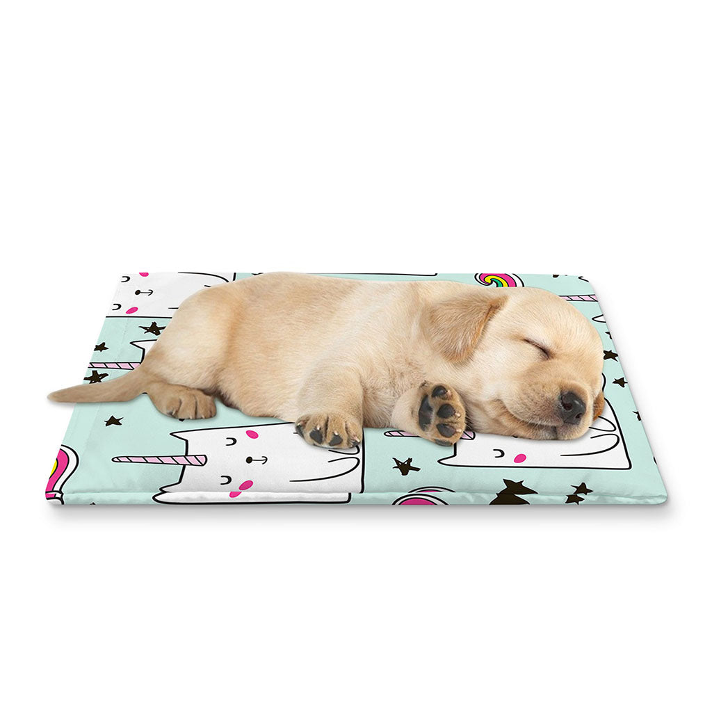 Cute Unicorn Cat Pattern Print Pet Cooling Mat Cover