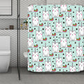 Cute Unicorn Cat Pattern Print Polyester Shower Curtain