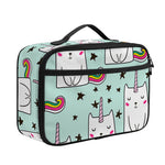 Cute Unicorn Cat Pattern Print Portable Lunch Bag