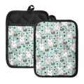 Cute Unicorn Cat Pattern Print Pot Holders With Pocket