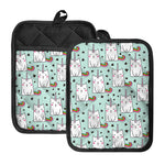 Cute Unicorn Cat Pattern Print Pot Holders With Pocket