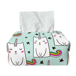 Cute Unicorn Cat Pattern Print Rectangle Tissue Box Cover