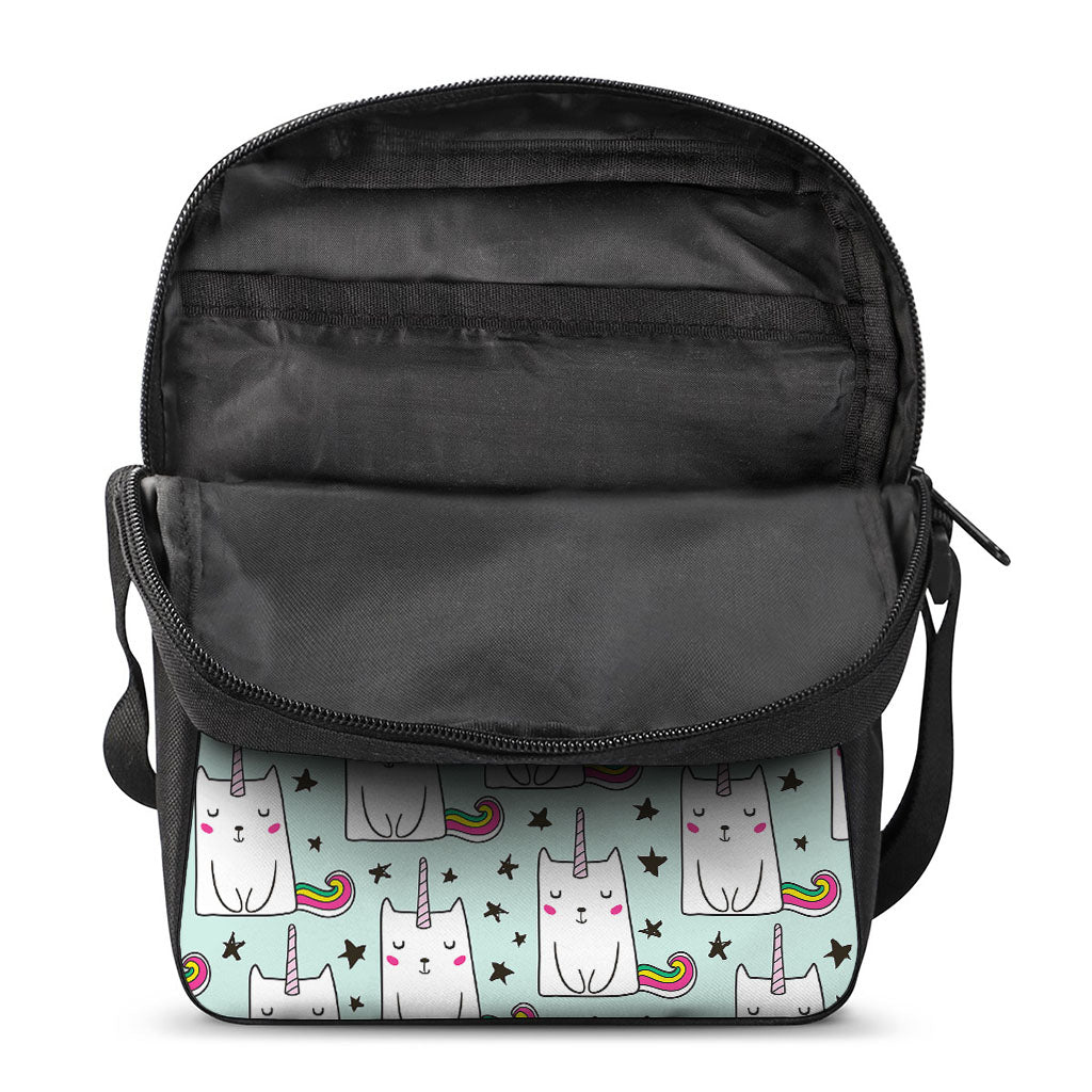 Cute Unicorn Cat Pattern Print Rectangular Crossbody Bag