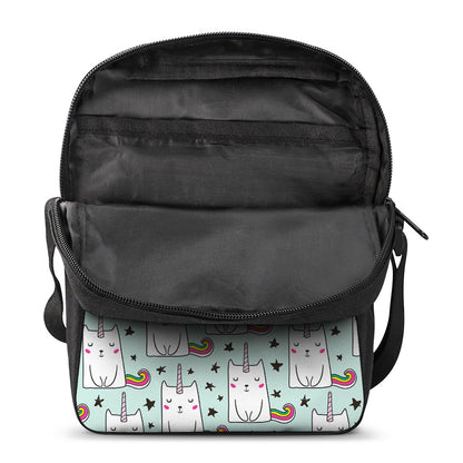 Cute Unicorn Cat Pattern Print Rectangular Crossbody Bag