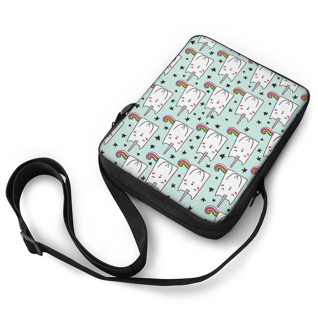 Cute Unicorn Cat Pattern Print Rectangular Crossbody Bag