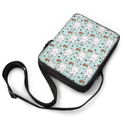 Cute Unicorn Cat Pattern Print Rectangular Crossbody Bag