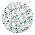 Cute Unicorn Cat Pattern Print Round Blanket