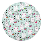 Cute Unicorn Cat Pattern Print Round Blanket