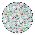 Cute Unicorn Cat Pattern Print Round Floor Mat