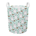 Cute Unicorn Cat Pattern Print Round Laundry Basket
