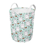 Cute Unicorn Cat Pattern Print Round Laundry Basket