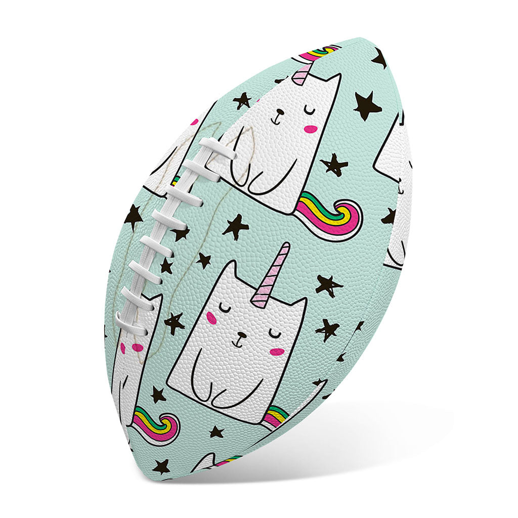 Cute Unicorn Cat Pattern Print Rugby Ball
