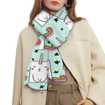 Cute Unicorn Cat Pattern Print Scarf
