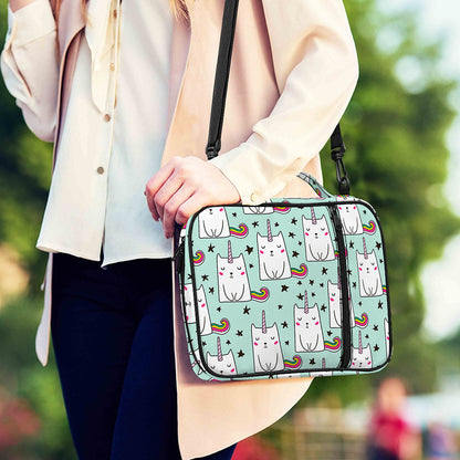 Cute Unicorn Cat Pattern Print Shoulder Strap Bible Bag