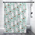 Cute Unicorn Cat Pattern Print Shower Curtain