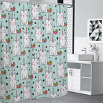 Cute Unicorn Cat Pattern Print Shower Curtain