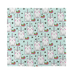 Cute Unicorn Cat Pattern Print Silk Bandana