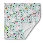 Cute Unicorn Cat Pattern Print Silk Bandana