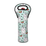 Cute Unicorn Cat Pattern Print Single Neoprene Wine Tote