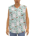 Cute Unicorn Cat Pattern Print Sleeveless Baseball Jersey