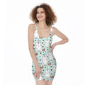 Cute Unicorn Cat Pattern Print Sleeveless Bodycon Dress