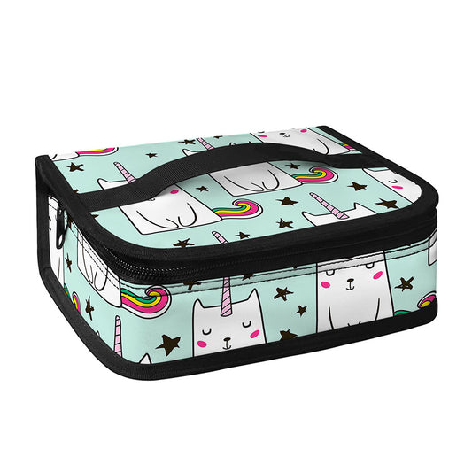Cute Unicorn Cat Pattern Print Small Lunch Bag