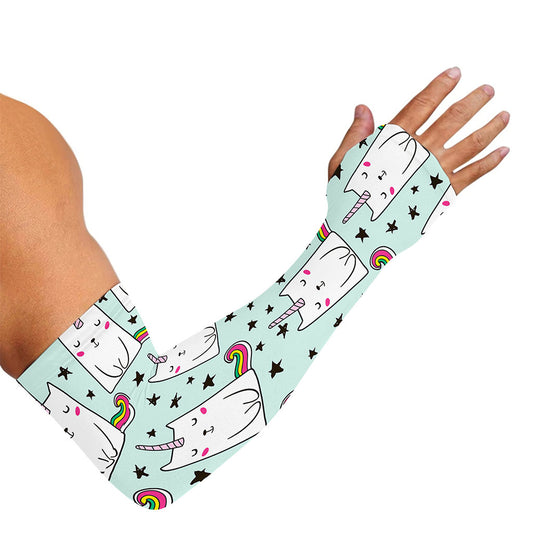 Cute Unicorn Cat Pattern Print Sun Protection Arm Sleeves