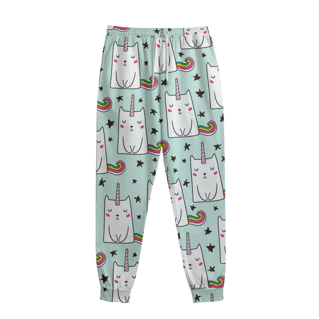 Cute Unicorn Cat Pattern Print Sweatpants