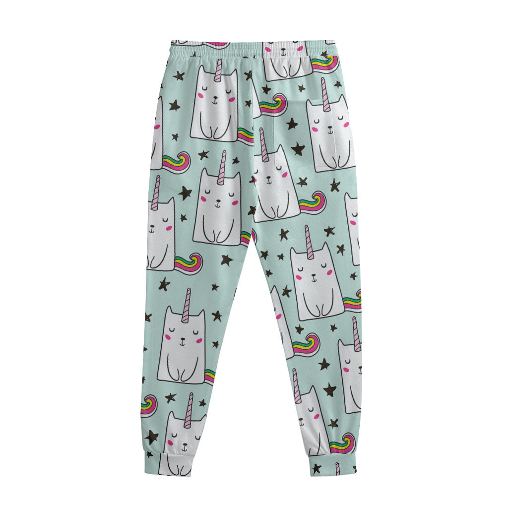 Cute Unicorn Cat Pattern Print Sweatpants