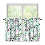 Cute Unicorn Cat Pattern Print Tier Curtains