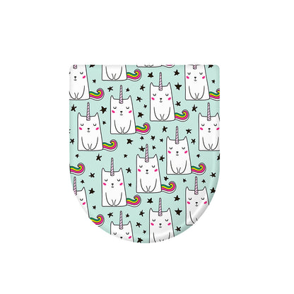 Cute Unicorn Cat Pattern Print Toilet Lid Cover