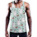 Cute Unicorn Cat Pattern Print Men's Workout Tank Top