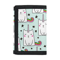 Cute Unicorn Cat Pattern Print Trifold Wallet