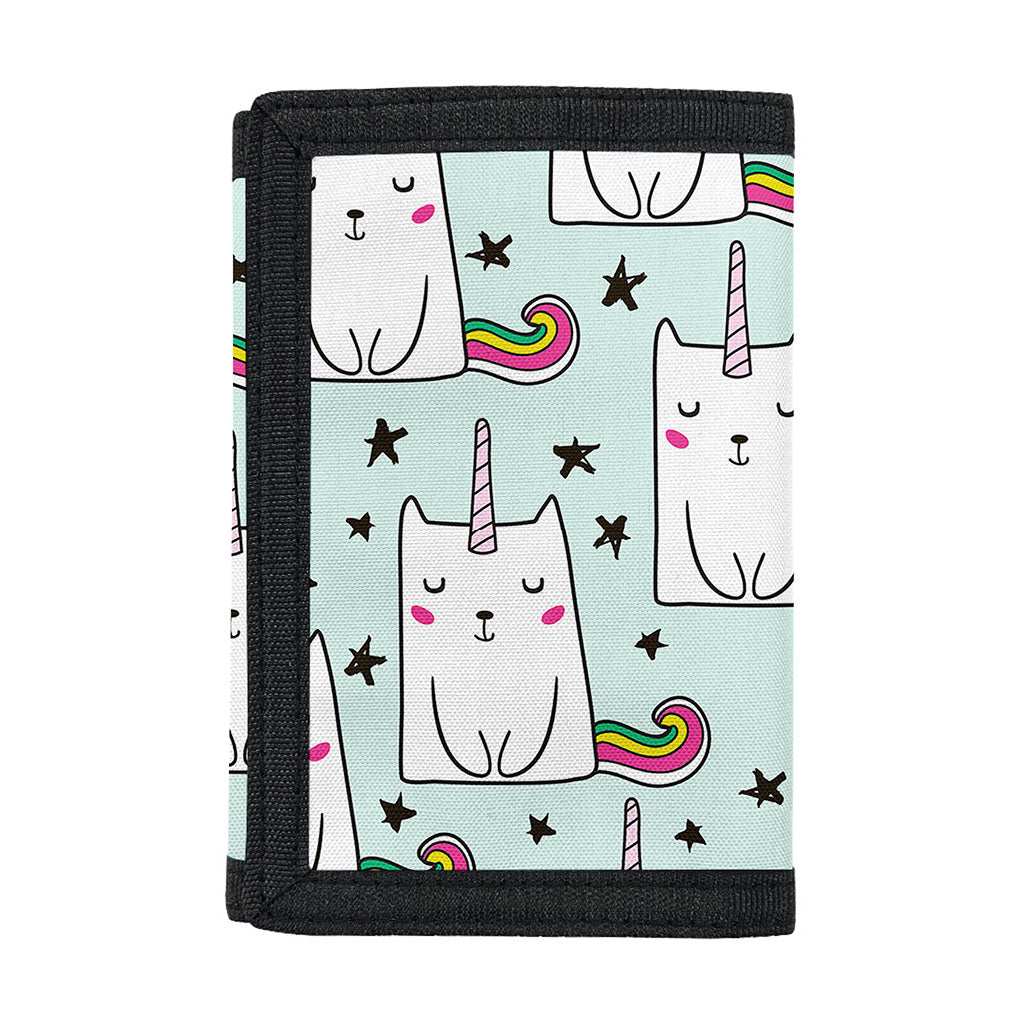 Cute Unicorn Cat Pattern Print Trifold Wallet