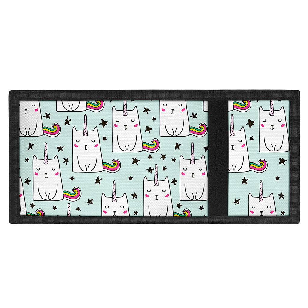 Cute Unicorn Cat Pattern Print Trifold Wallet
