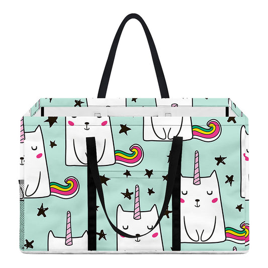 Cute Unicorn Cat Pattern Print Utility Tote Bag