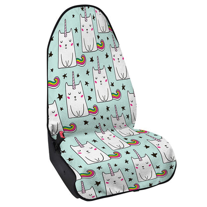 Cute Unicorn Cat Pattern Print Waterproof Car Seat Cover