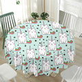 Cute Unicorn Cat Pattern Print Waterproof Round Tablecloth