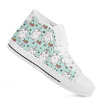 Cute Unicorn Cat Pattern Print White High Top Sneakers