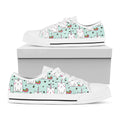 Cute Unicorn Cat Pattern Print White Low Top Sneakers