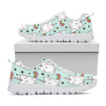Cute Unicorn Cat Pattern Print White Running Shoes