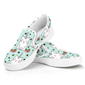 Cute Unicorn Cat Pattern Print White Slip On Sneakers