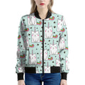 Cute Unicorn Cat Pattern Print Women's Bomber Jacket